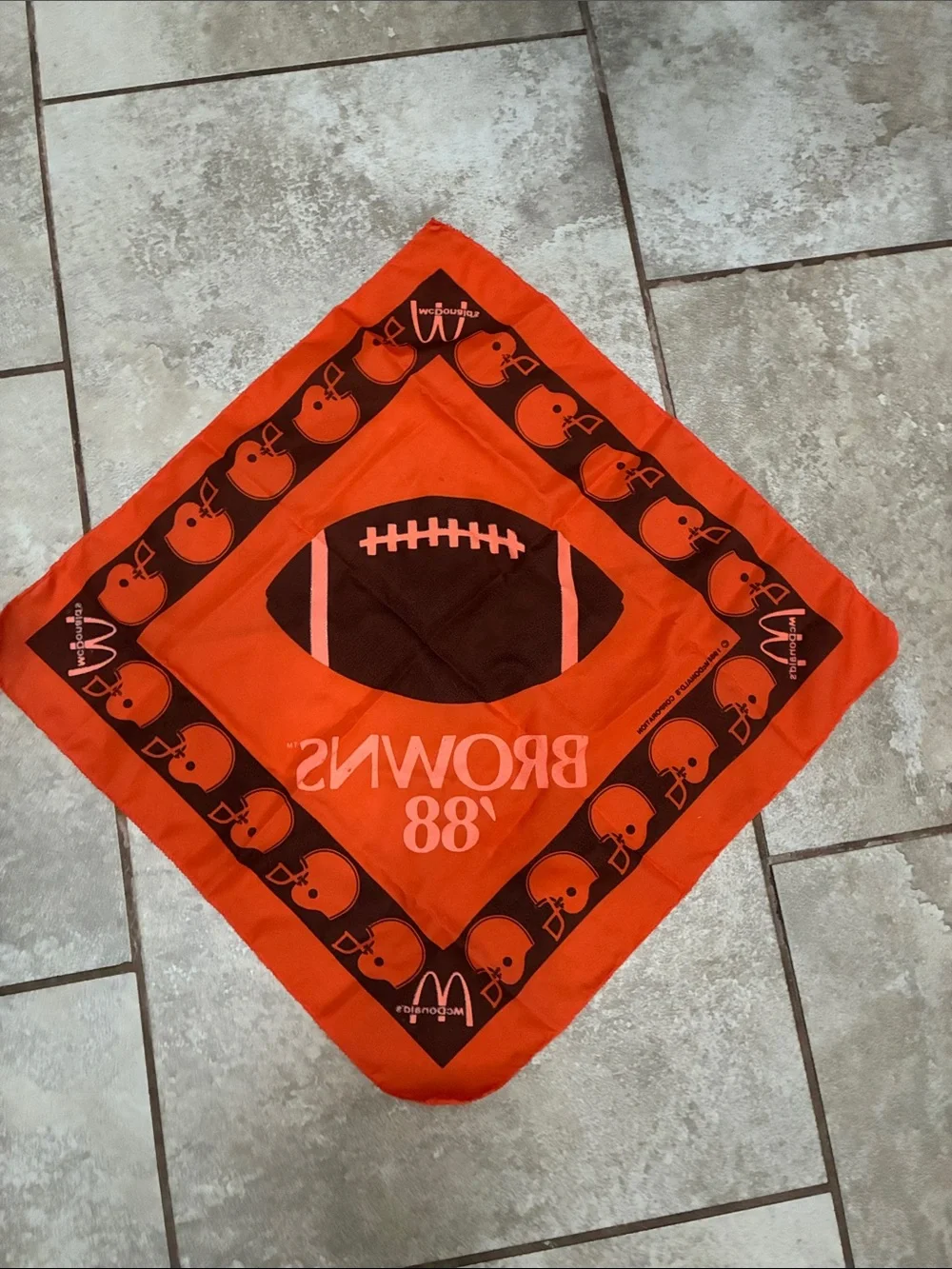 McDonald's Orange and Brown Browns '88 Kids Football Bandana